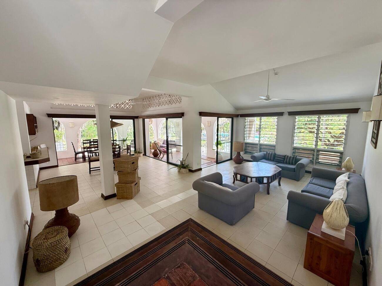 Living and dining area at Sandbox villa